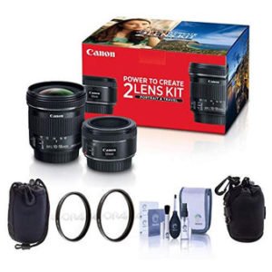 Canon Portrait & Travel 2 Lens Kit - EF 50mm f1.8 STM Lens & EF-S 10-18mm f4.5-5.6) is STM Lens - Bundle with 49mm67mm Uv Filters