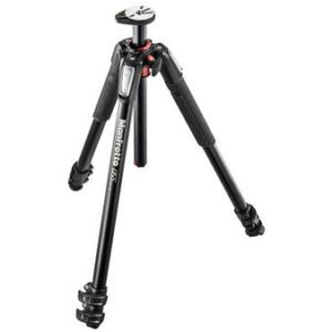 Manfrotto 055 Aluminum 3-Section Tripod with Horizontal Column (MT055XPRO3),Black