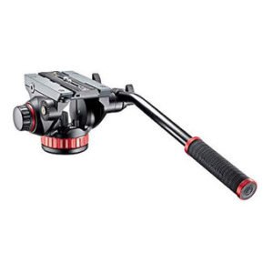 Manfrotto (502AH) Fluid Video Head with Flat Base and Fixed Lever, Video Head for Compact Video Cameras and DSLR Cameras