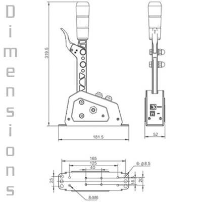MOZA SGP Sequential Shifter Dimensions